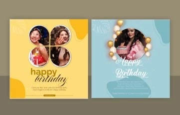Happy Birthday Wishes Instagram Post After Effects Template