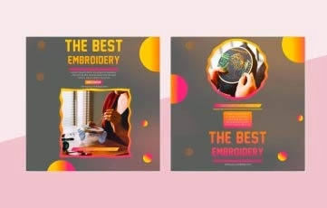 Embroidery Instagram Post After Effects Template