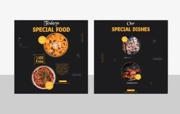 Digital Food Instagram Post After Effects Template