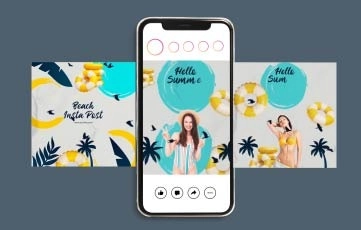 Beach Instagram Post After Effects Template