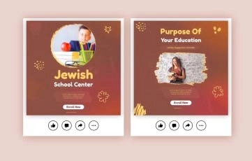 Jewish School Center Instagram Post After Effects Template
