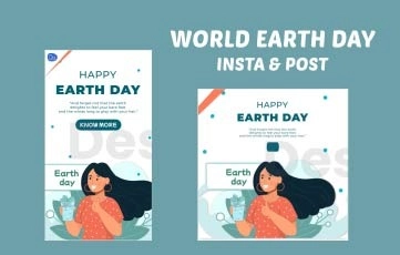 World Earth Day IG Post & Story Character Animation Scene
