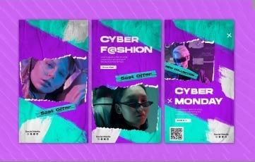 Cyber Fashion Instagram Story After Effects Template