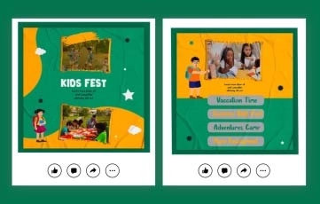 Kids Summer Camp Instagram Post After Effects Template