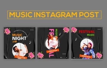 Music Instagram Post After Effects Template