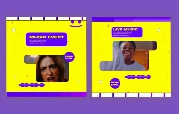 Music Event Instagram Post 03 After Effects Template