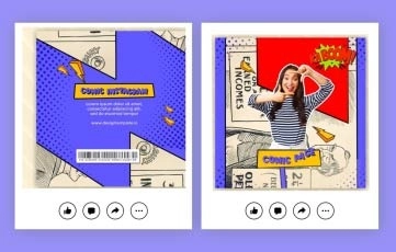 Comic Instagram Post After Effects Template