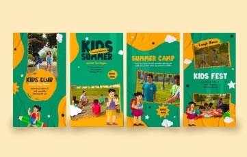 Kids Summer Camp Instagram Story After Effects Template