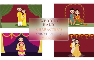 Wedding Haldi Character Set After Effects Template