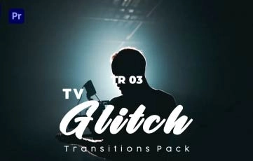 TV Glitch Transitions Pack Premiere Pro Template