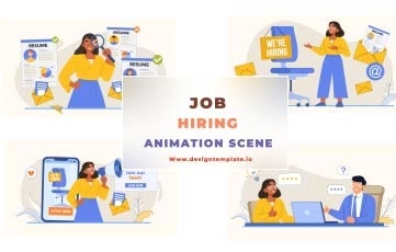 Job Hiring Animation Scene After Effects Template