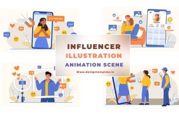 Influencer Animation Scene After Effects Template