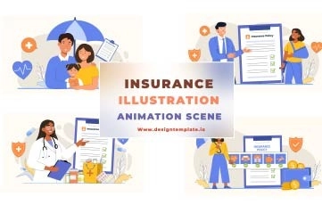 Insurance Animation Scene After Effects Templates