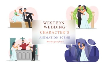 Western Wedding Animation Scene After Effects Template