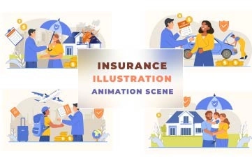 Insurance Type Animation Scene After Effects Template