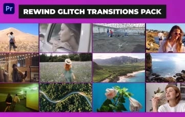 Pack Premiere Pro Template Rewind Glitch Transitions