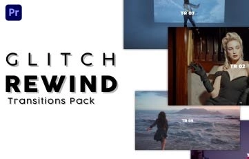 Rewind Glitch Transitions Pack Premiere Pro Template