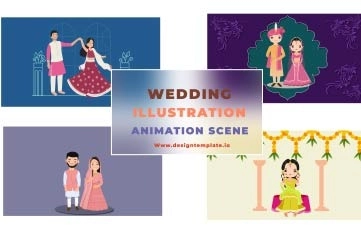 Wedding Character Animation Scene After Effects Template