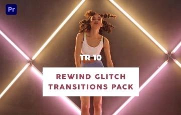 Rewind Glitch Transitions Pack for Premiere Pro