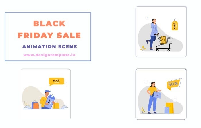 Black Friday Sale Animation Scene After Effects Template