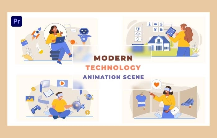 Images For Modern Technology Animation Scene Premiere Pro Template