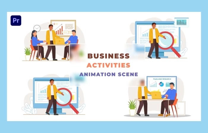 Business Activities Animation Scene Premiere Pro Template