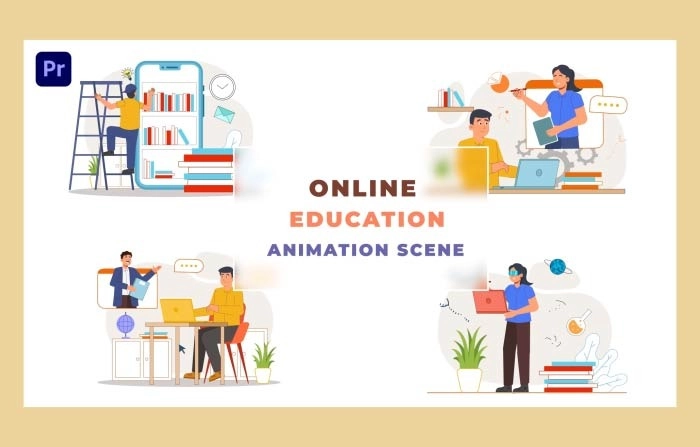 Online Education Animation Scene Premiere Pro Templates