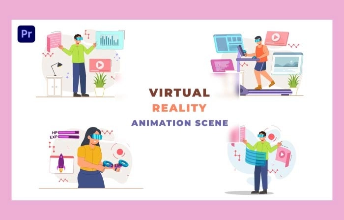 Virtual Reality Animation Scene Premiere Pro Template