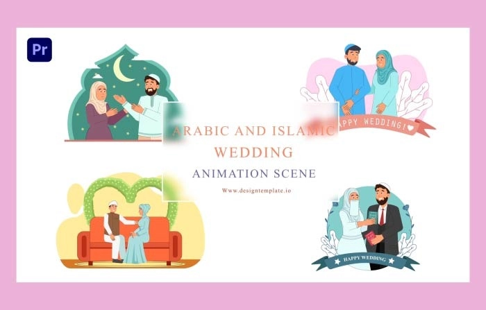Arabic And Islamic Wedding Animation Scene Premiere Pro Template