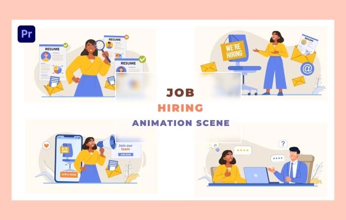 Job Hiring Animation Scene Premiere Pro Template