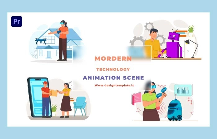 Modern Technology Animation Scene Premiere Pro Templates