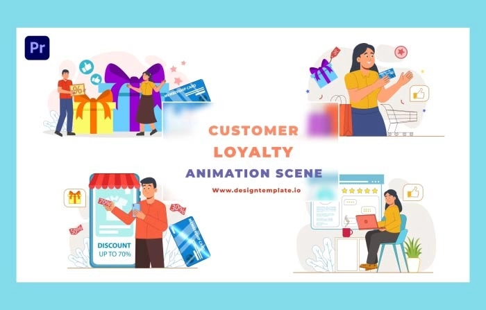 Customer Loyalty Animation Scene Premiere Pro Template