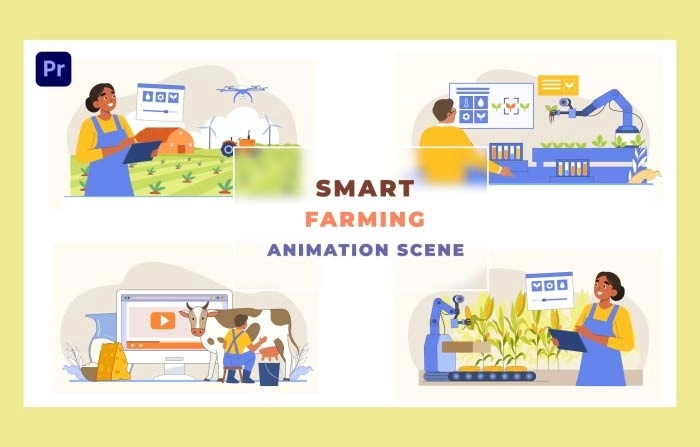 Best Smart Farming Animation Scene Premiere Pro Template