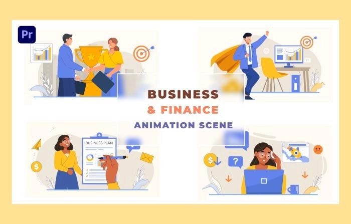 Business And Finance Animation Scene Premiere Pro Template