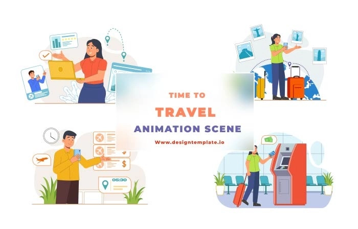 Time To Travel Animation Scene After Effects Template