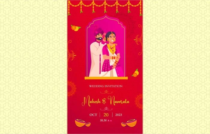 Indian Style Wedding Invitation Instagram Story After Effects Template