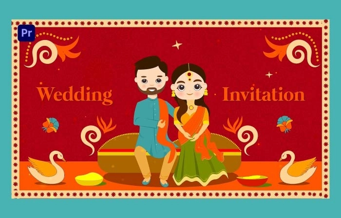 Indian Wedding Digital Invitation Slideshow Premiere Pro Template