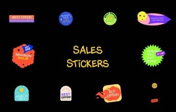 Sticker Sales Titles After Effects Template