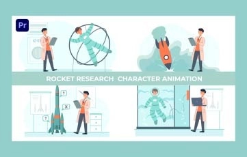 Vector Illustration Rocket Research Character Animation Premiere Pro Templates