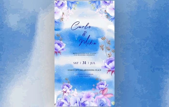 Water Color Effects Wedding Invitation Story AE Template
