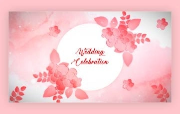 Digital Floral Wedding Invitation Slideshow After Effects Template