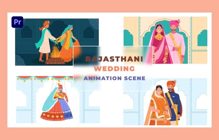 Rajasthani Wedding Animation Scene Premiere Pro Template