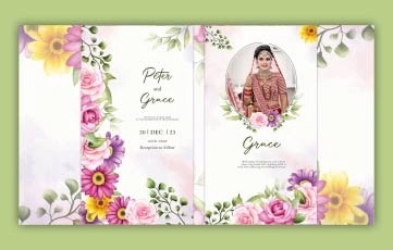 Floral Design Wedding Invitation Story After Effects Template