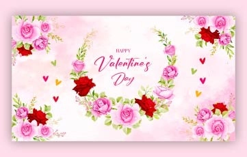 Floral Valentines Day Wishes Slideshow After Effects Template