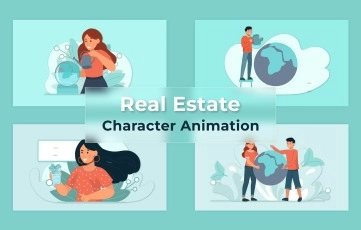 Real Estate Character Animation Scene After Effects Template