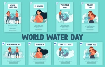 World Water Day Character Instagram Story After Effects Template