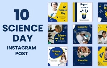 Science Day Instagram Post After Effects Template
