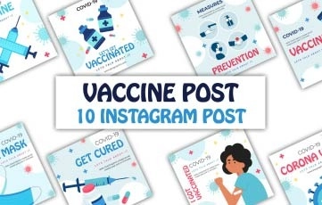 Covid 19 Vaccine Instagram Post After Effects Template