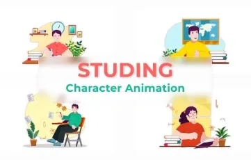 Studying Character Animation Scene After Effects Template