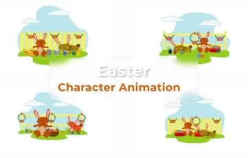 Easter Character Animation Scene 2 AE Template